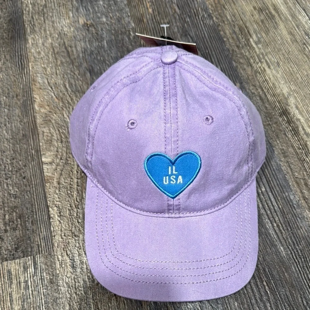 Purple Kids Cap with Blue Heart by